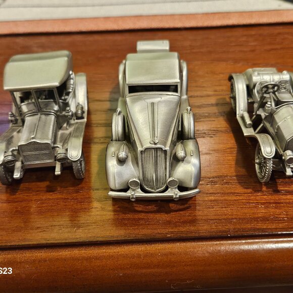 Danbury Mint Pewter Cars (3) -'37 Packard Coupe, '11 Maxwell, '13 Mercer 35 J R - Picture 1 of 11